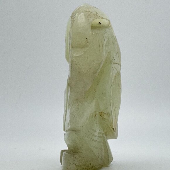 Jade Carved Chinese Diety Figurine Rustic Stone Antique 19 c - Picture 6 of 10